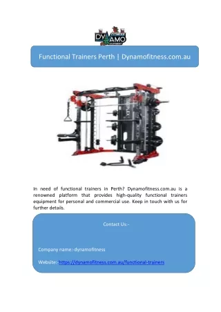 functional trainers perth dynamofitness com au
