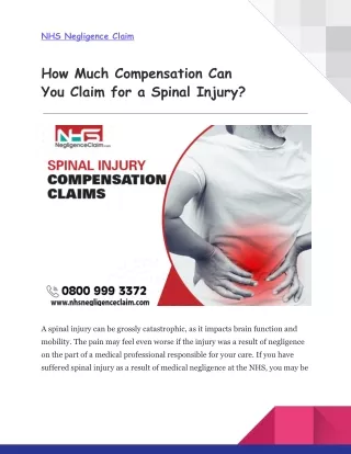 How Much Compensation Can You Claim for a Spinal Injury?