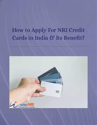 How to Apply For NRI Credit Cards in India & Its Benefit