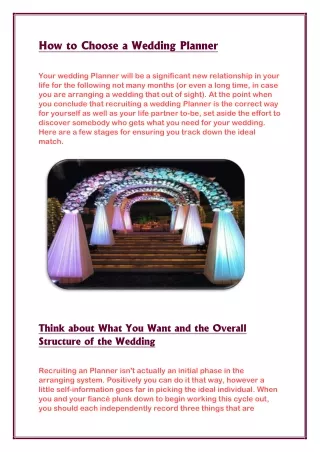 how to choose a wedding planner