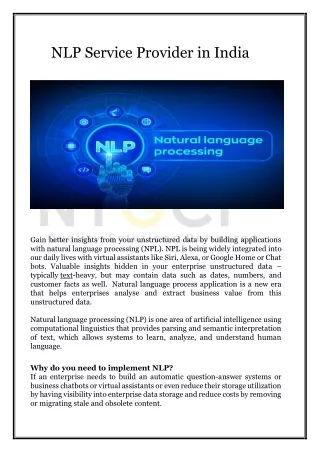 NLP Service Provider in India