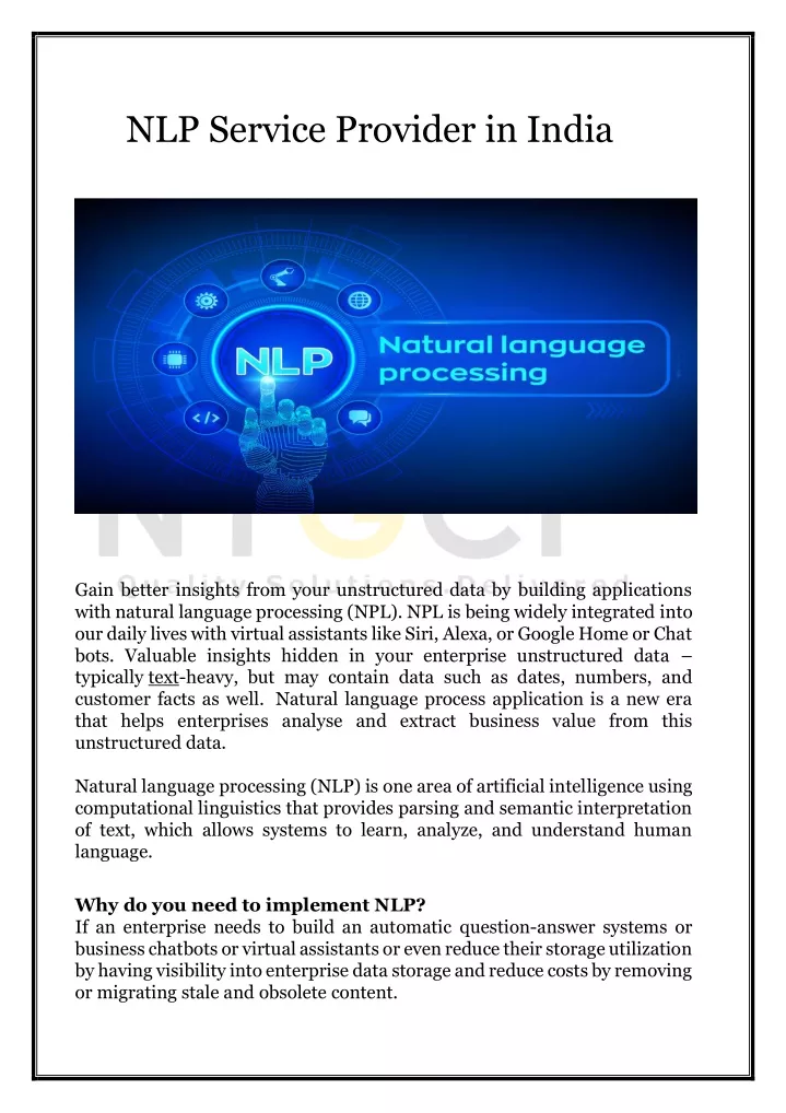 nlp service provider in india
