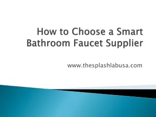 How to Choose a Smart Bathroom Faucet Supplier