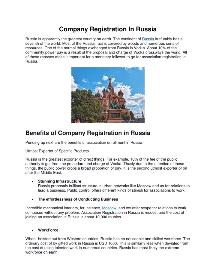 company registration in russia