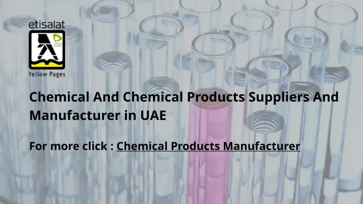 chemical and chemical products suppliers
