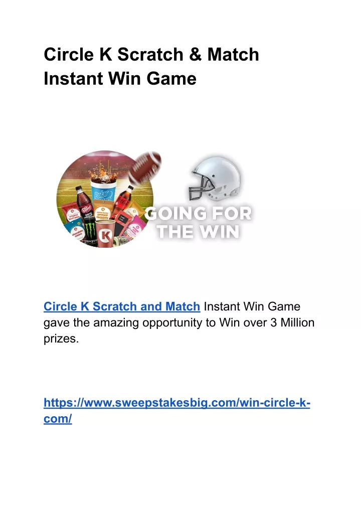 circle k scratch match instant win game