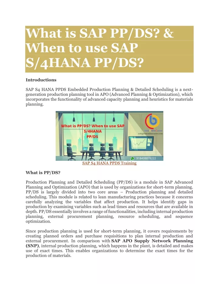 what is sap pp ds when to use sap s 4hana pp ds