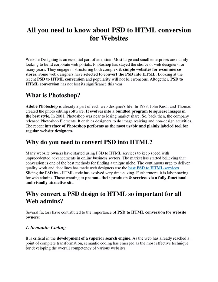 all you need to know about psd to html conversion