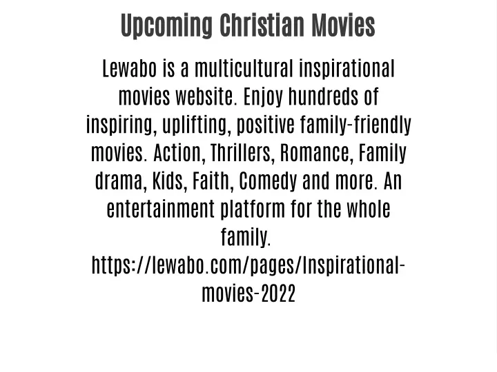 upcoming christian movies lewabo