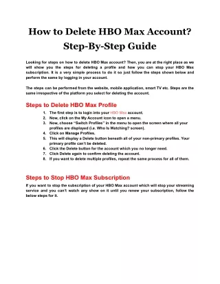 how to delete hbo max account step by step guide