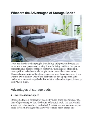 what are the advantages of storage beds