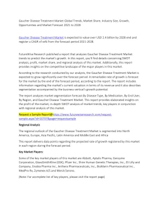 Gaucher Disease Treatment Market Trends and Forecast