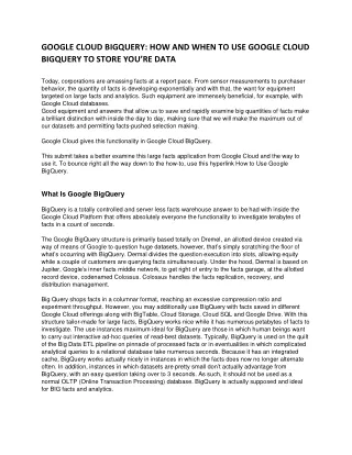 google cloud bigquery how and when to use google