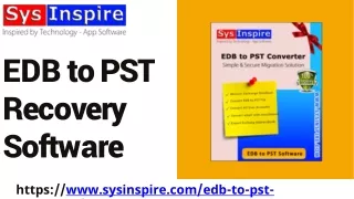 SysInspire EDB to PST Converter