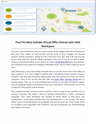 Find The Most Suitable Virtual Office Detroit with SaGE Workspace