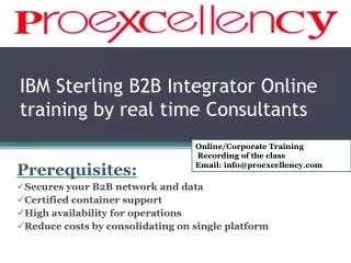 Proexcellency provides IBM Sterling B2B Integrator Online Training