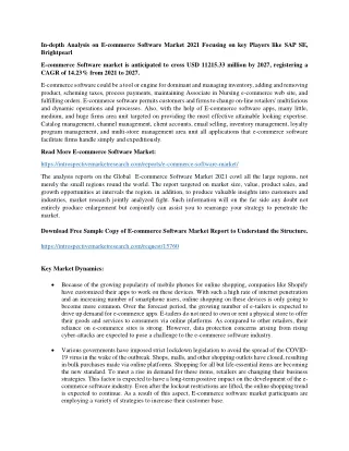 in depth analysis on e commerce software market