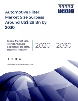 automotive filter market size surpass around