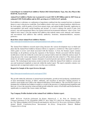 latest report on animal feed additives market