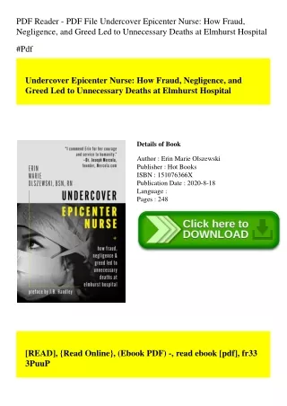 PDF Reader - PDF File Undercover Epicenter Nurse How Fraud  Negligence  and Greed Led to Unnecessary Deaths at Elmhurst