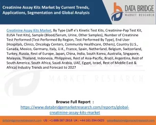 creatinine assay kits market by current trends