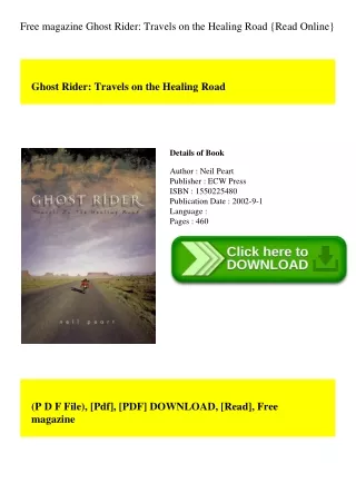 Free magazine Ghost Rider Travels on the Healing Road {Read Online}