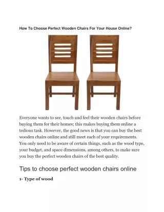 how to choose perfect wooden chairs for your