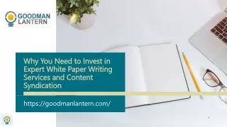 why you need to invest in expert white paper writing services and content syndication