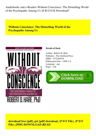 Audiobooks and e-Readers Without Conscience The Disturbing World of the Psychopaths Among Us (E B O O K Download^