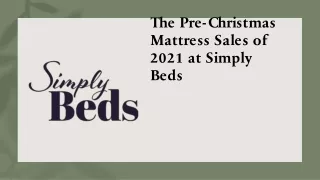 The Pre-Christmas Mattress Sales of 2021 at Simply