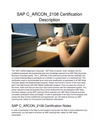 sap c arcon 2108 certification description