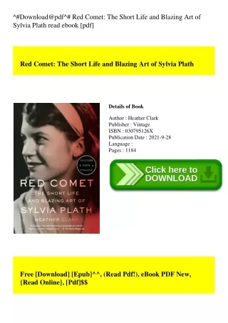 ^#Download@pdf^# Red Comet The Short Life and Blazing Art of Sylvia Plath read ebook [pdf]