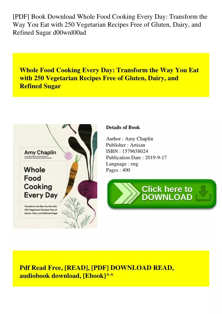 pdf book download whole food cooking every