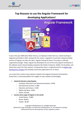 top reasons to use the angular framework