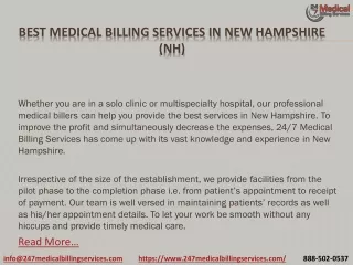Best Medical Billing Services in New Hampshire (NH) PDF