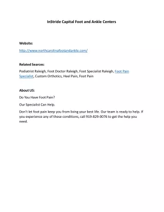 Heel Pain, Foot Pain - InStride Capital Foot and Ankle Centers (1)