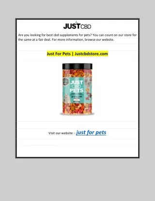 Just For Pets | Justcbdstore.com