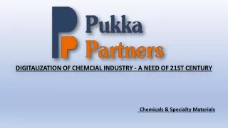 DIGITALIZATION OF CHEMCIAL INDUSTRY - A NEED OF 21ST CENTURY