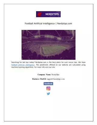 football artificial intelligence nerdytips com