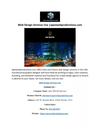 Web Design Services Usa |apexwebproductions.com
