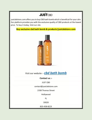 Buy exclusive cbd bath bomb & products|justcbdstore.com