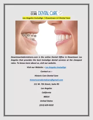 Los Angeles Invisalign  Downtown LA Dental Care