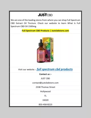 Full Spectrum CBD Products | Justcbdstore.com