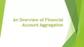An Overview of Financial Account Aggregation