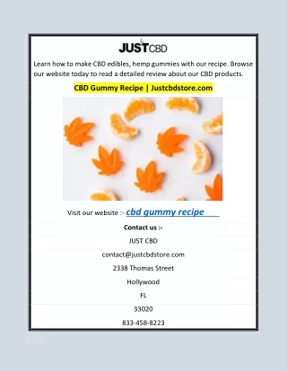 CBD Gummy Recipe | Justcbdstore.com