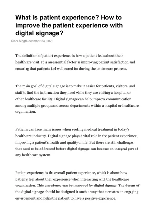 what is patient experience how to improve