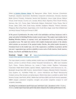 global in building wireless market by deployment