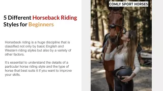 5 different horseback riding styles for beginners