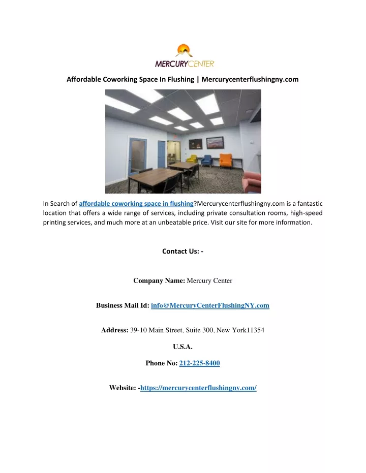 affordable coworking space in flushing