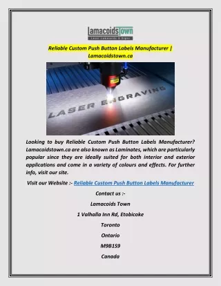 Reliable Custom Push Button Labels Manufacturer  Lamacoidstown.ca